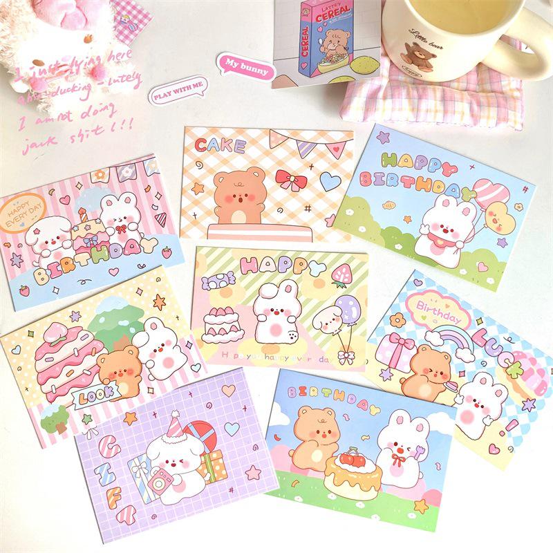 Exquisite Minimalist Christmas Cartoon Greeting Card - Creative Postcard for Birthday Blessings