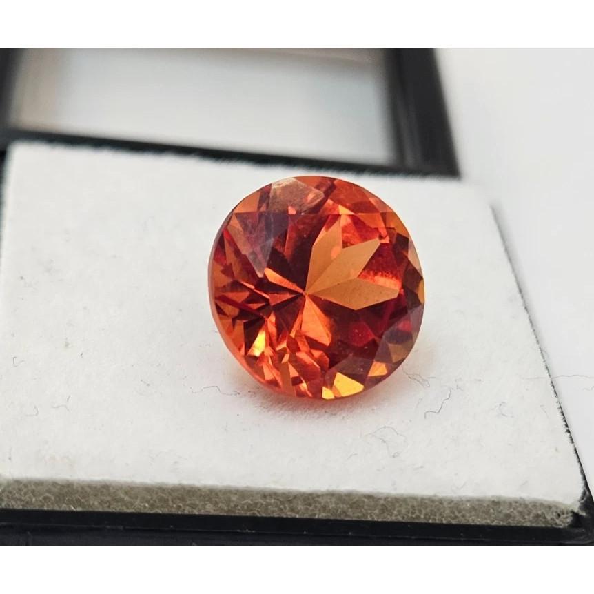 Certified Orange Color Zircon Round Cut 6+ Ct Stunning Loose Gemstone