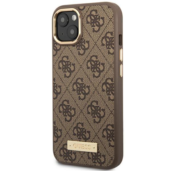 Guess Guhmp14Mu4Gprw Iphone 14 Plus / 15 Plus 6.7 Brązowy/Brown Hard Case 4G Logo Plate Magsafe