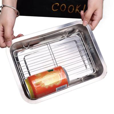 Baking Sheet Pan Stainless Steel with Rack Bakeware Metal Non Stick Baking Sheet for Fruit Vegetable Meat Bread Cake Kitchen