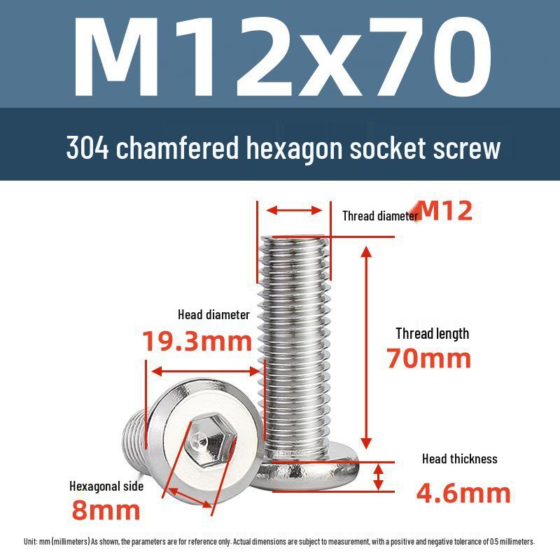 Yigu 304 Stainless Steel M2-M12 Countersunk Flat Head Hex Screw for Furniture & Cabinets