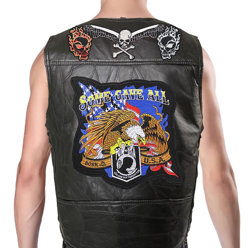 Trendy Men's And Denim Horse Oversized Embroidered Vest With Sleeveless Personalized Casual Camisole Braiding the thread Braiding the thread 06-1