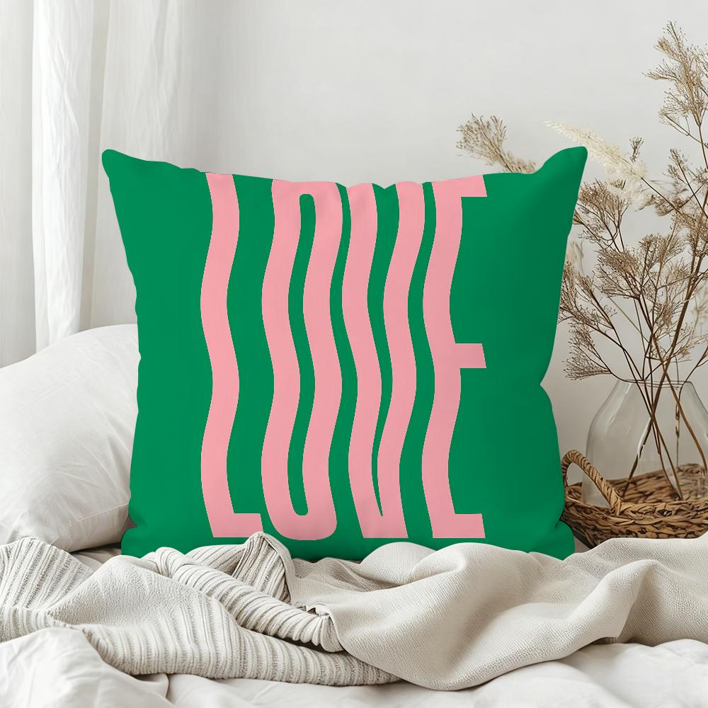 Morandi Color Minimalist Line Art Pillow Case Bedroom Sofa Living Room Backrest Decoration Square Cushion Nap Time