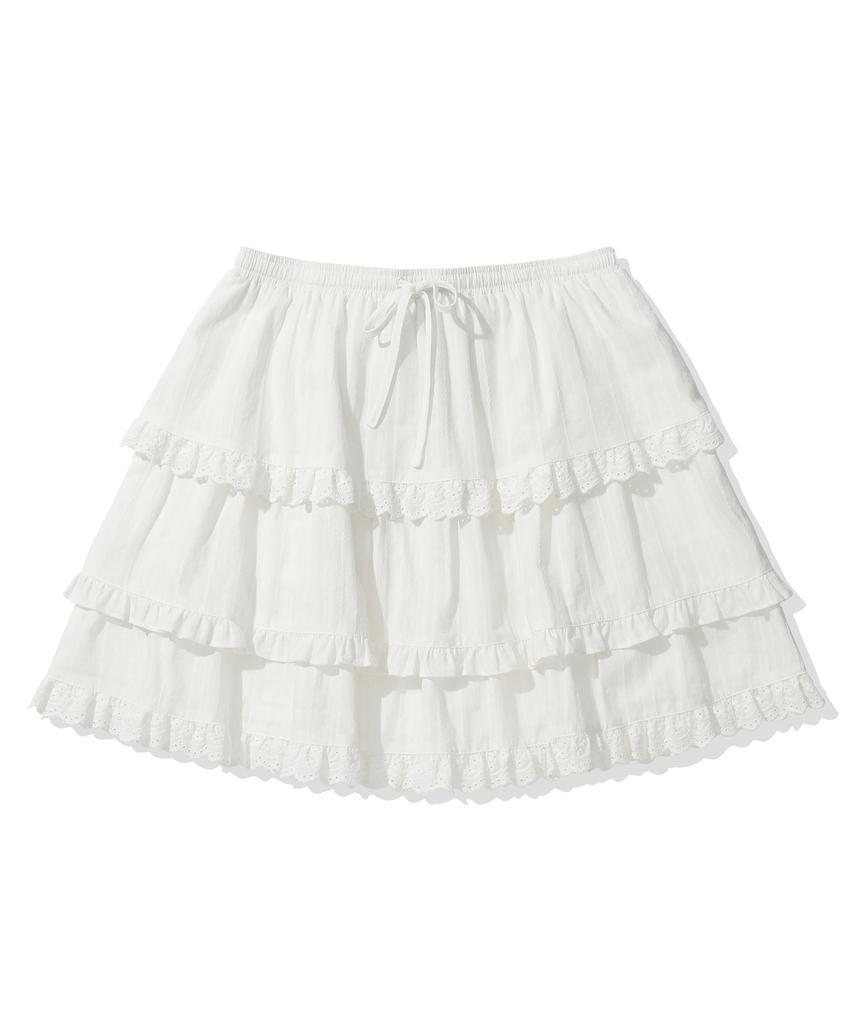 Code Graphy (Women) Frill Skirt - Off-White