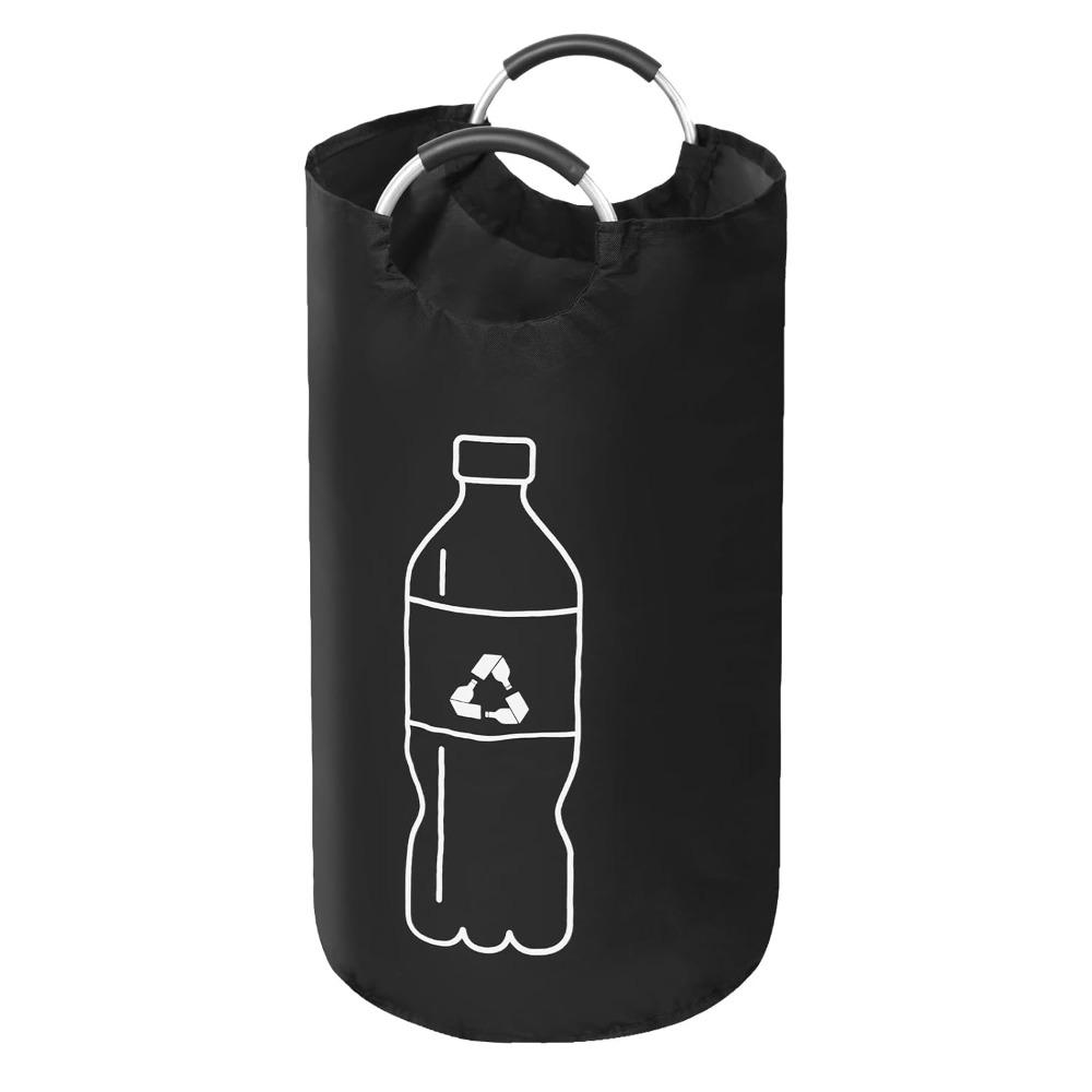 Folding Storage Bag 82L Large Capacity Empty Bottle Storage Basket Aluminum Handle Design Bottle Collector Recycling Bin 1PC