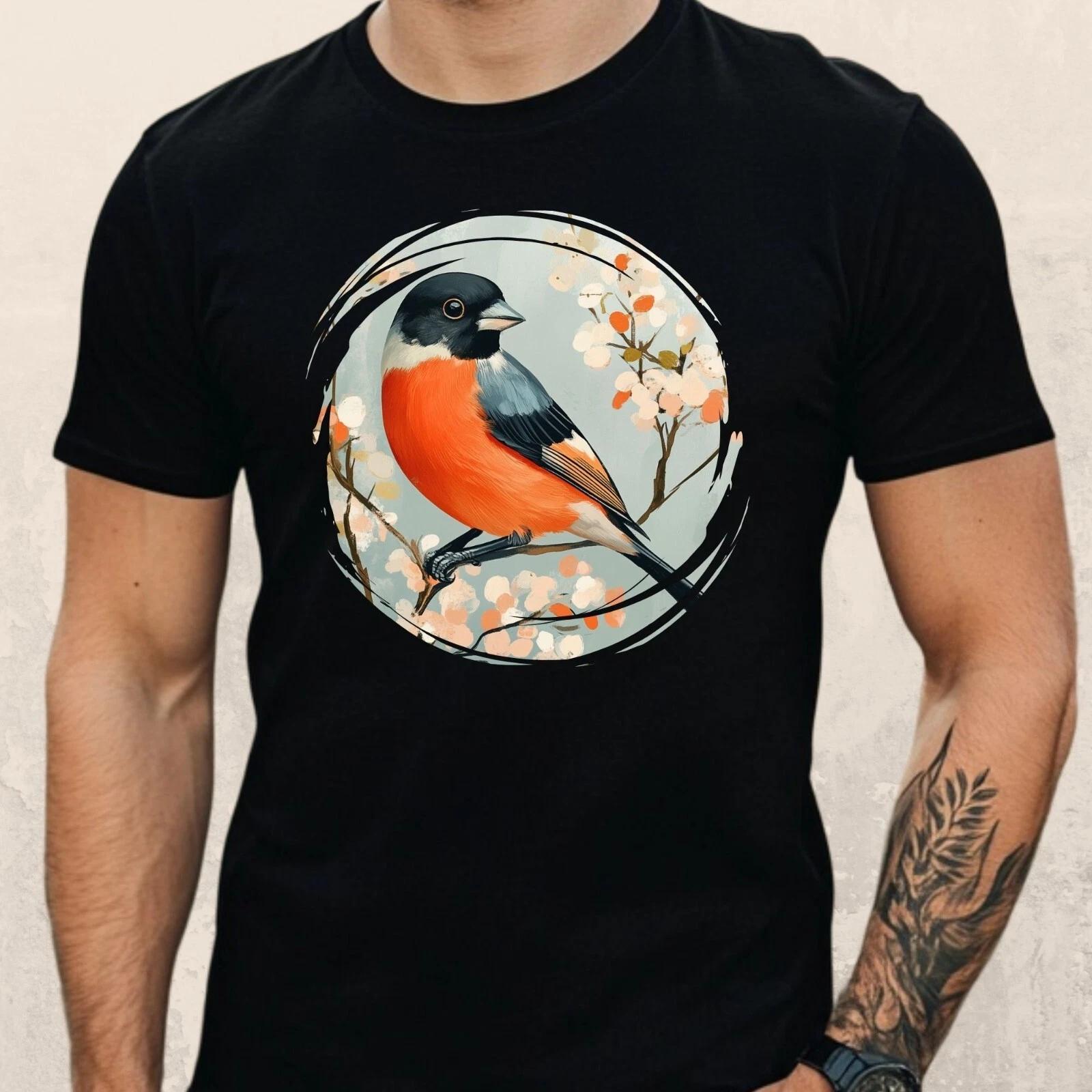 T-Shirt Herren Gimpel Vogel Motiv Baumwolle Größe S bis 5XL XS