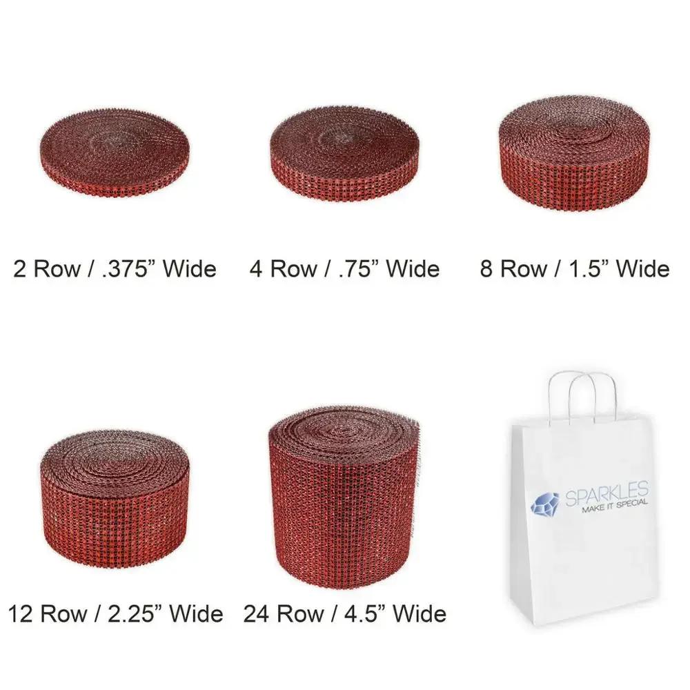 1 Yard 24 Rows Rhinestones Mesh Trimming Ribbon Wedding Diamond Rhinestone Cup Chain Party Decoration Cake