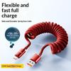 120W Car Type C To Usb C Fast Charging For Phone Usb A To Type C Spring Telescopic Cable For Car Travel Office Use