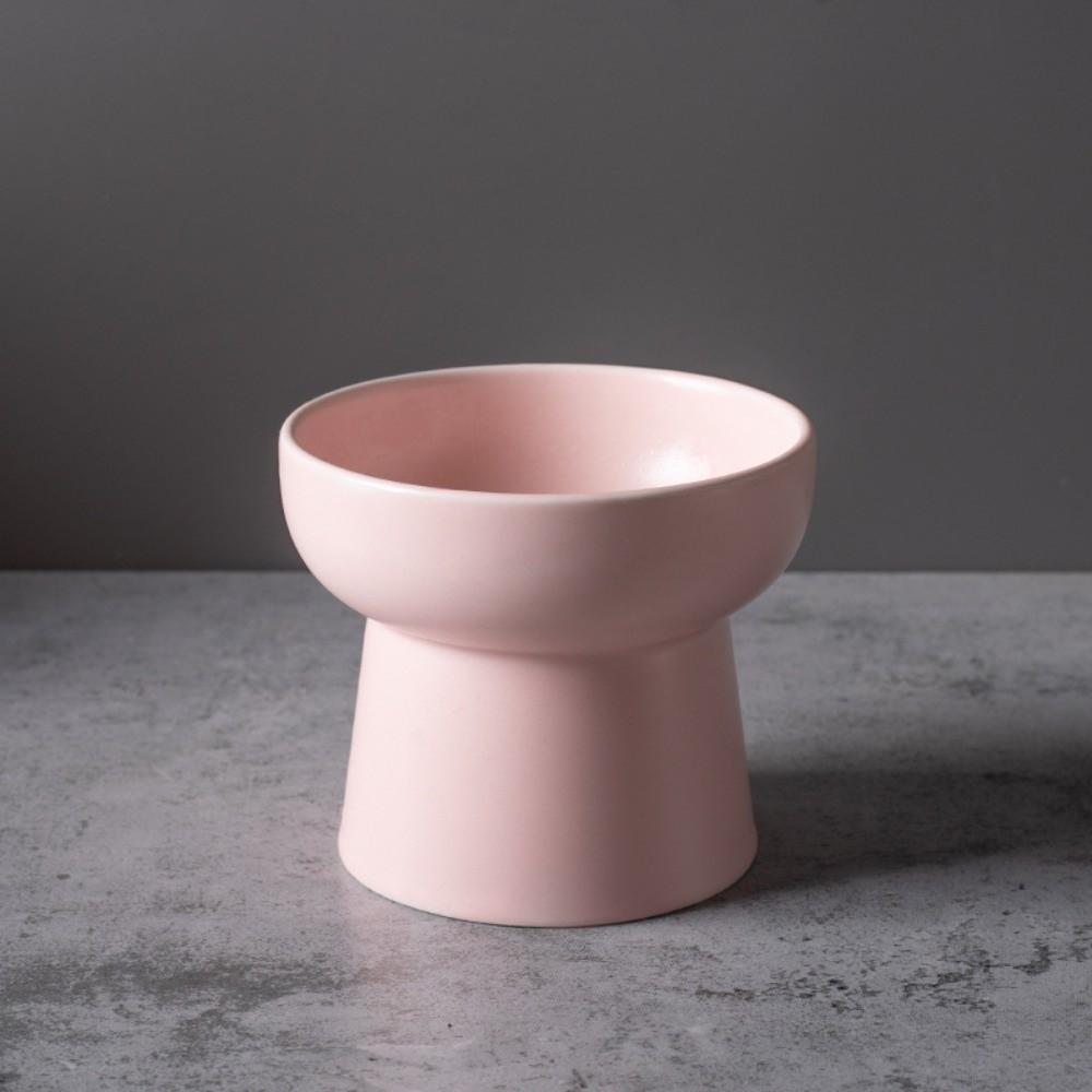 New Ceramic Raised Cat Bowl Elevated Solid Color Pet Water Bowls Tilted Large Diameter Dog Food Bowl Cat Accessories
