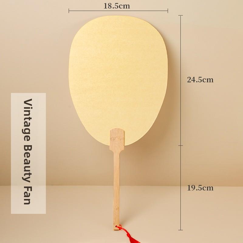 Thiened Blank Xuan Paper Calliaphy Fan DIY Material Kit Hand-Painted Cultural Creative Fan round ape Bamboo Frame
