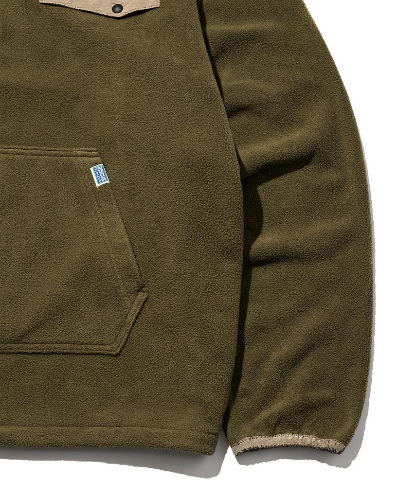 Discus Athletic Pocket Fleece Anorak Hoodie Khaki