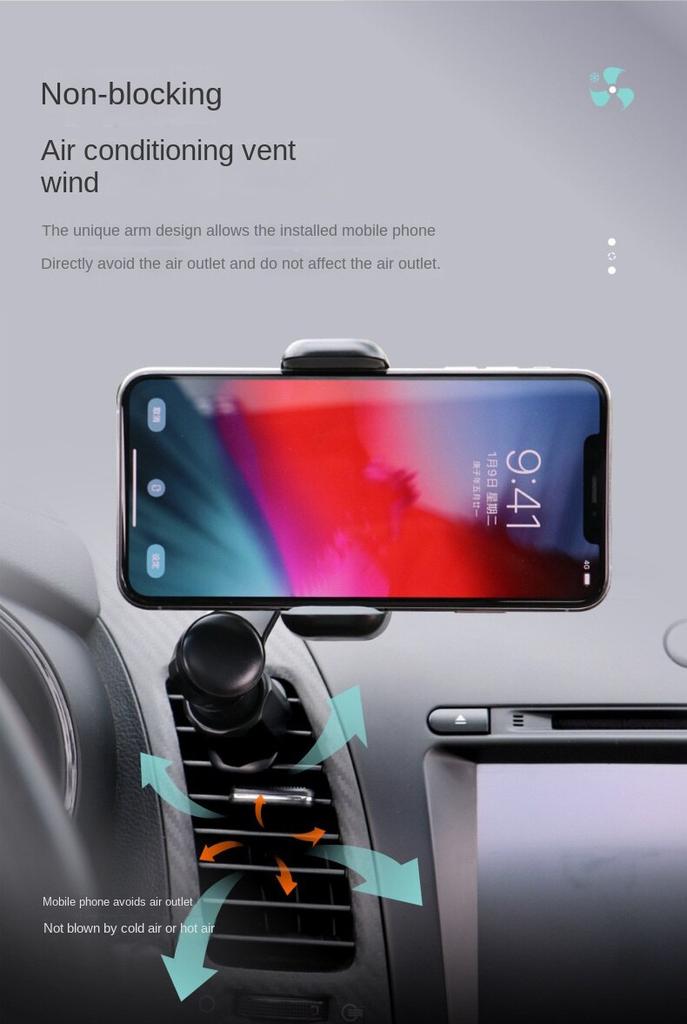 Car Phone Holder with Double Adhesive - 360° Stereo Rotation Hook Type Holder for Auto Supplies