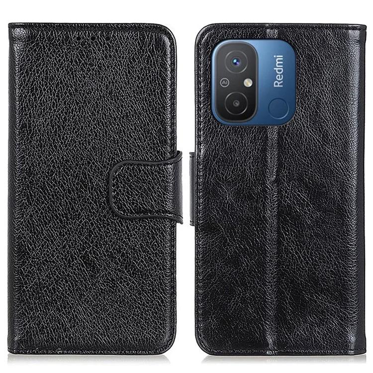 

For Xiaomi Redmi 12C 4G / 11A 4G Split Leather Protective Phone Case Nappa Texture Stand Flip Wallet Phone Cover