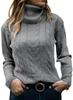 2026 Autumn/Winter Retro High Neck Solid Color Knit Sweater for Women