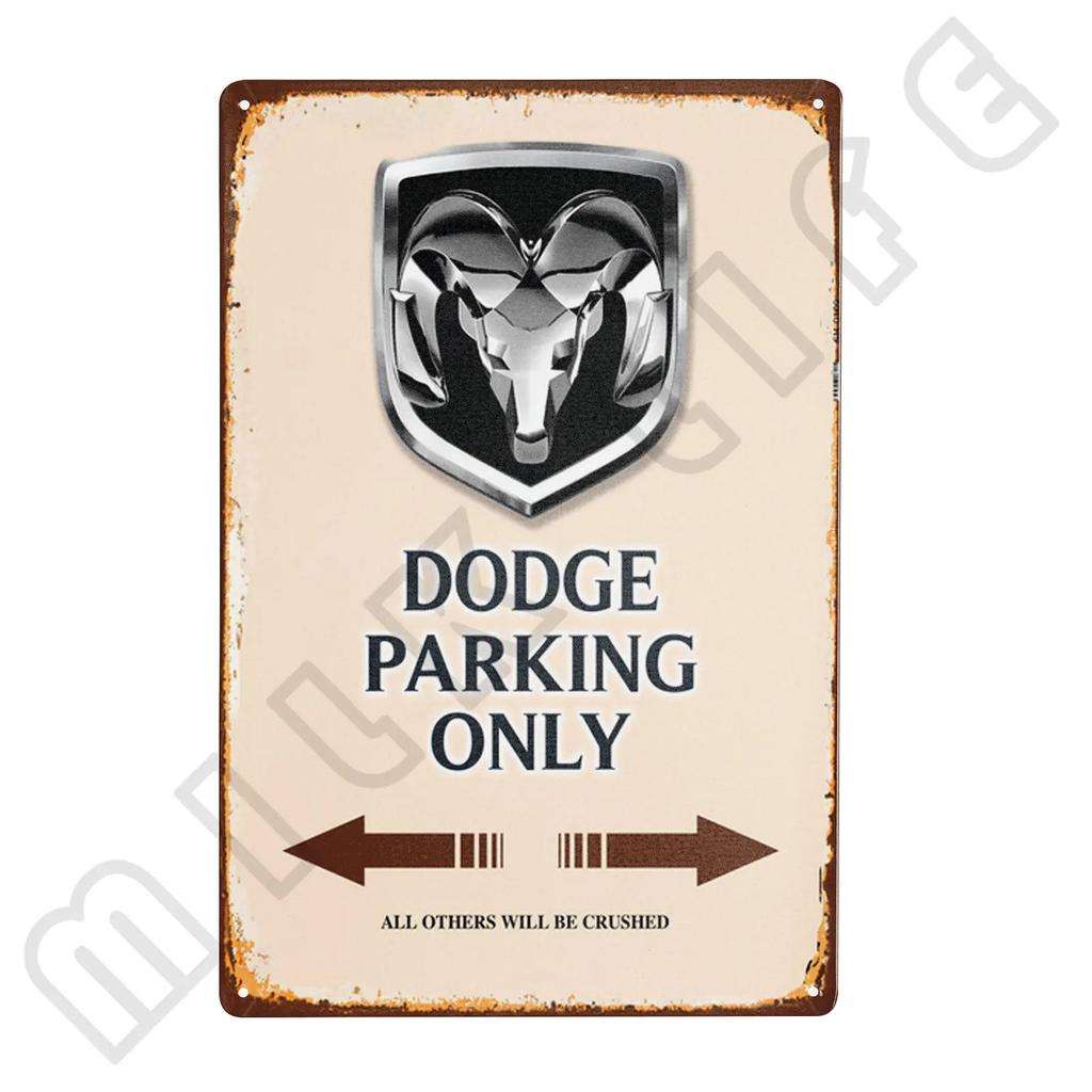 Dodge RAM Nur Parken Metall Blechschilder, Retro Poster für Zuhause Schlafzimmer Garage Bar Club Vintage Wandkunst Dekor