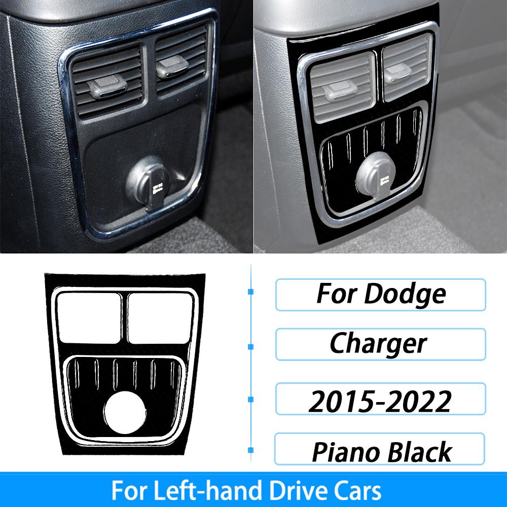 For Dodge Charger 2015-2022 Piano Black Central Control Radio CD AC Panel Trim Cover Car Interior Decoration Accessories Sticker