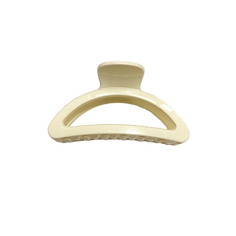 Korean Style Transparent Arc Semi-Circular Hair Clip for Women's Updo - High-End Hollow Shark Clip