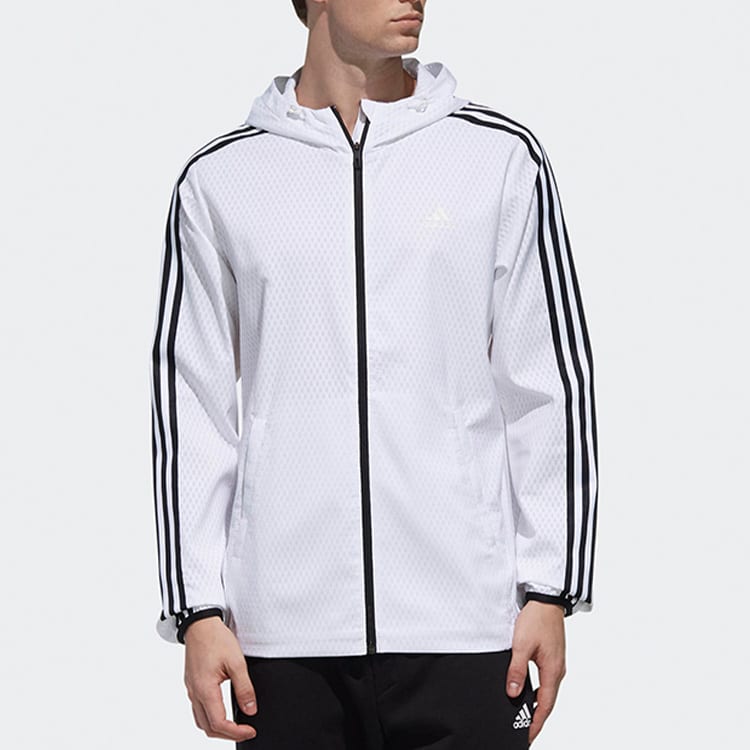 Adidas Jackets Men's White Hooded Moderate Other DW4620