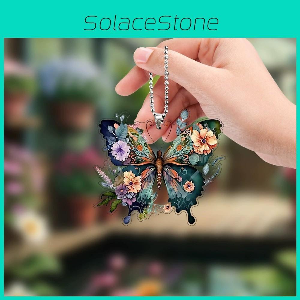 Acrylic Surface Flat Butterfly Pendant Ornament For Vehicle Interior Decor