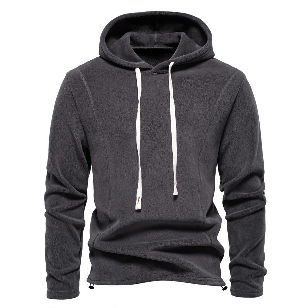 Men's Versatile Zip-Up Stand Collar Fleece Sweatshirt for Autumn/Winter