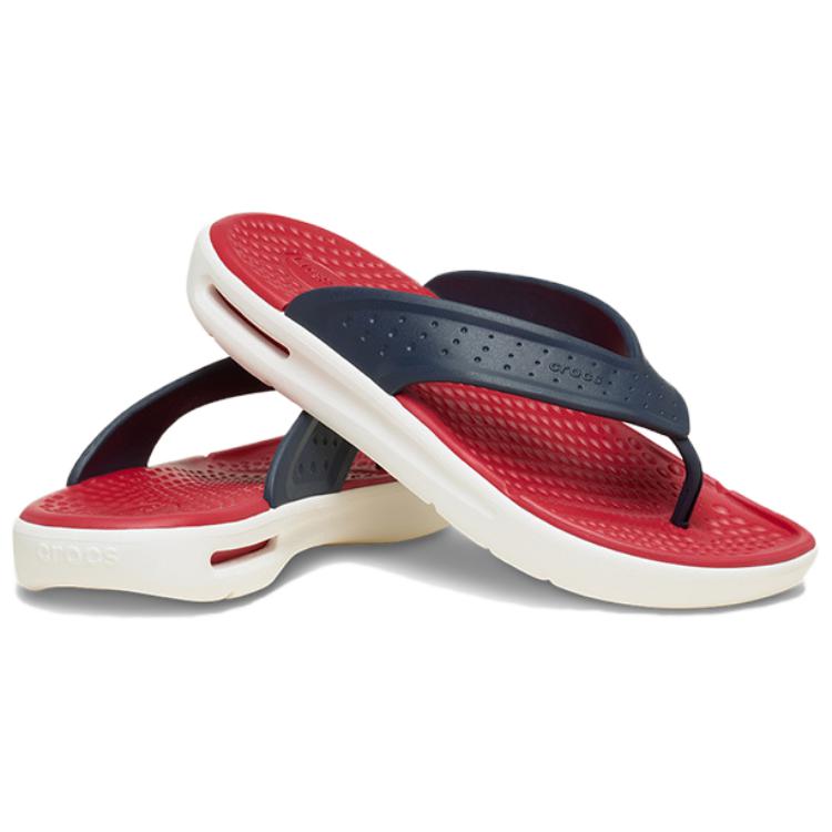 Crocs Comfortable Simple Fashion Anti-Friction Flip Flops Unisex Footwear Blue Red 211101-410