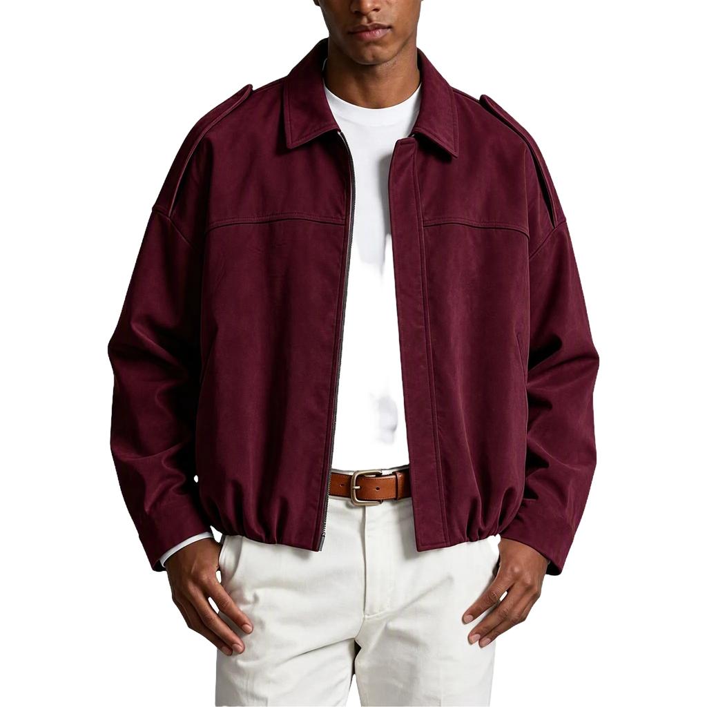 Men's Vintage Lapel Jacket, Retro Loose Fit Casual Outerwear for Spring and Fall