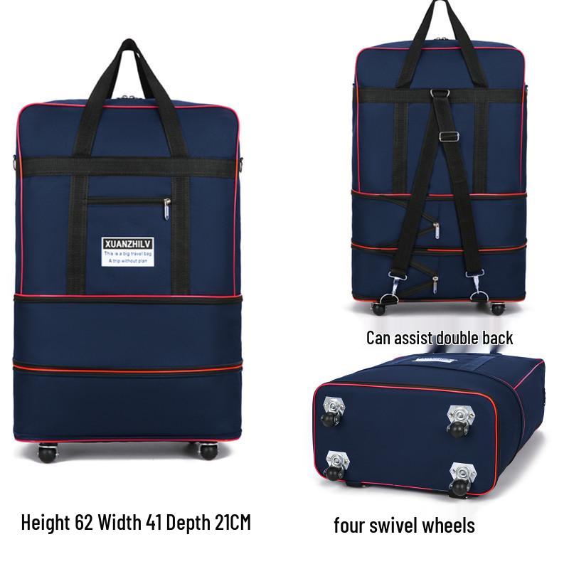 Expandable Large Capacity Foldable Travel Luggage with Universal Wheels (158 cm)