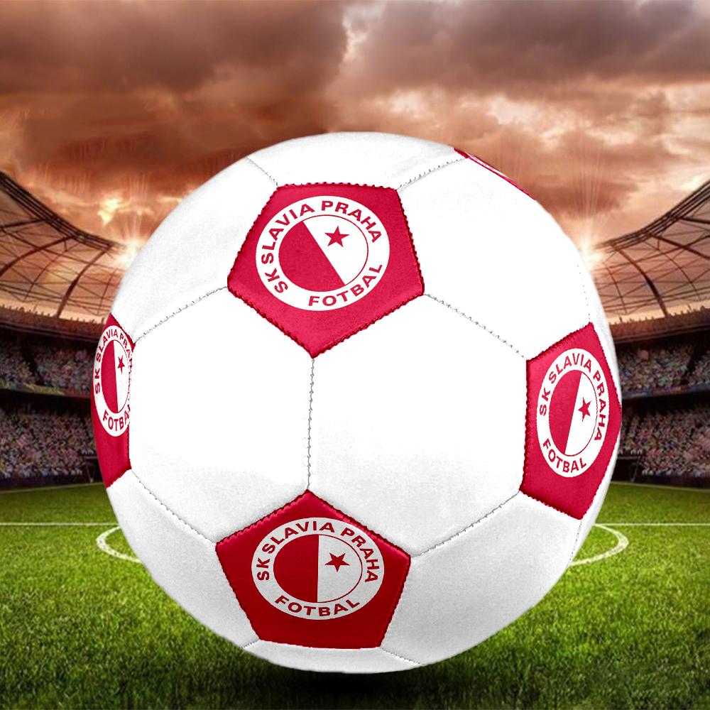SK Slavia Praha Soccer Ball, Colorful, Suitable for All Ages, Machine-stitched, PVC Material, Competition Grade, Durable and High Bounce