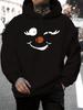 2025 Unisex Casual Versatile Style Fashion Hoodie, Animated Joyful Letter Print - Pullover Sweatshirt with Kangaroo Pocket, Stretch Fabric, Machine W