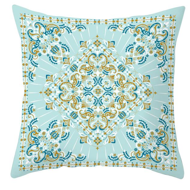 Mandala Ethnic Style Printed Peach Skin Velvet Pillowcase, Bohemian Home Pillow and Cushion Cover