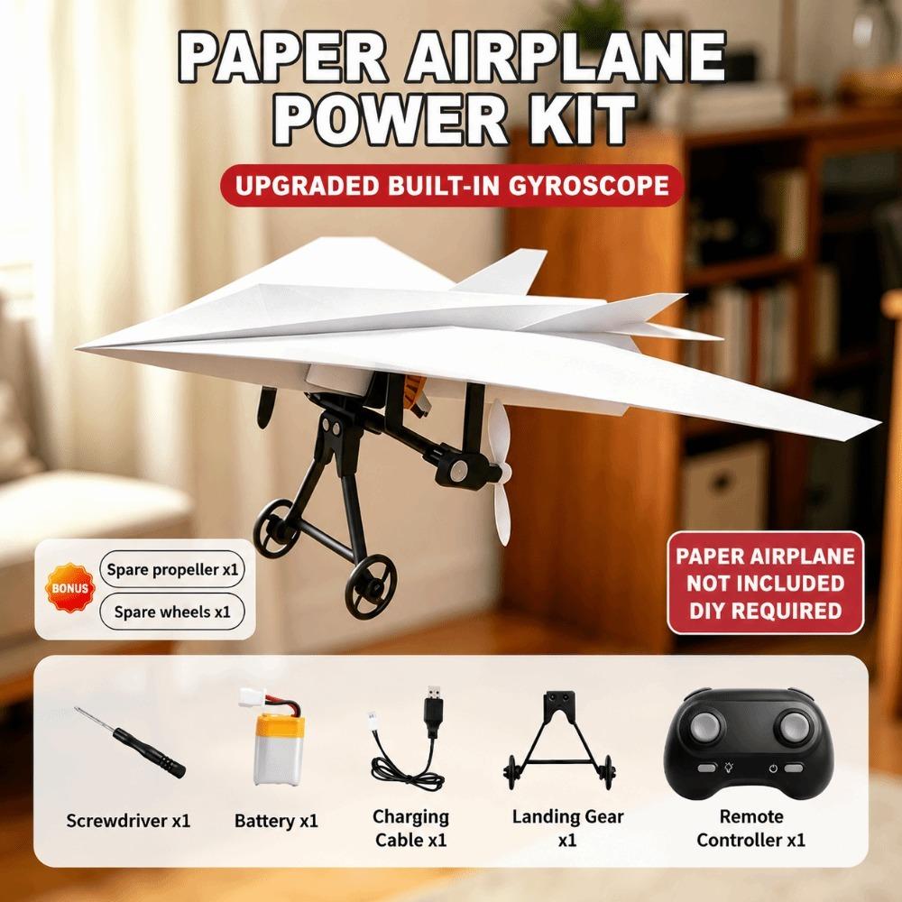 Foldable Remote Control Plane DIY Assembly Electric Aircraft Model Paper Airplane Kit Children