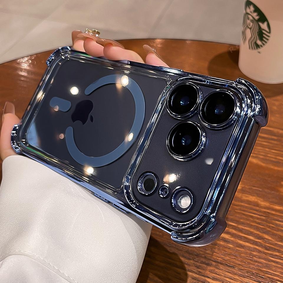 Classic Magnetic Phone Case For iPhone 17 Air 15 14 13 12 16 Pro Max 14 15 Plus Magsafe Silicone Soft Shockproof Protector Cover