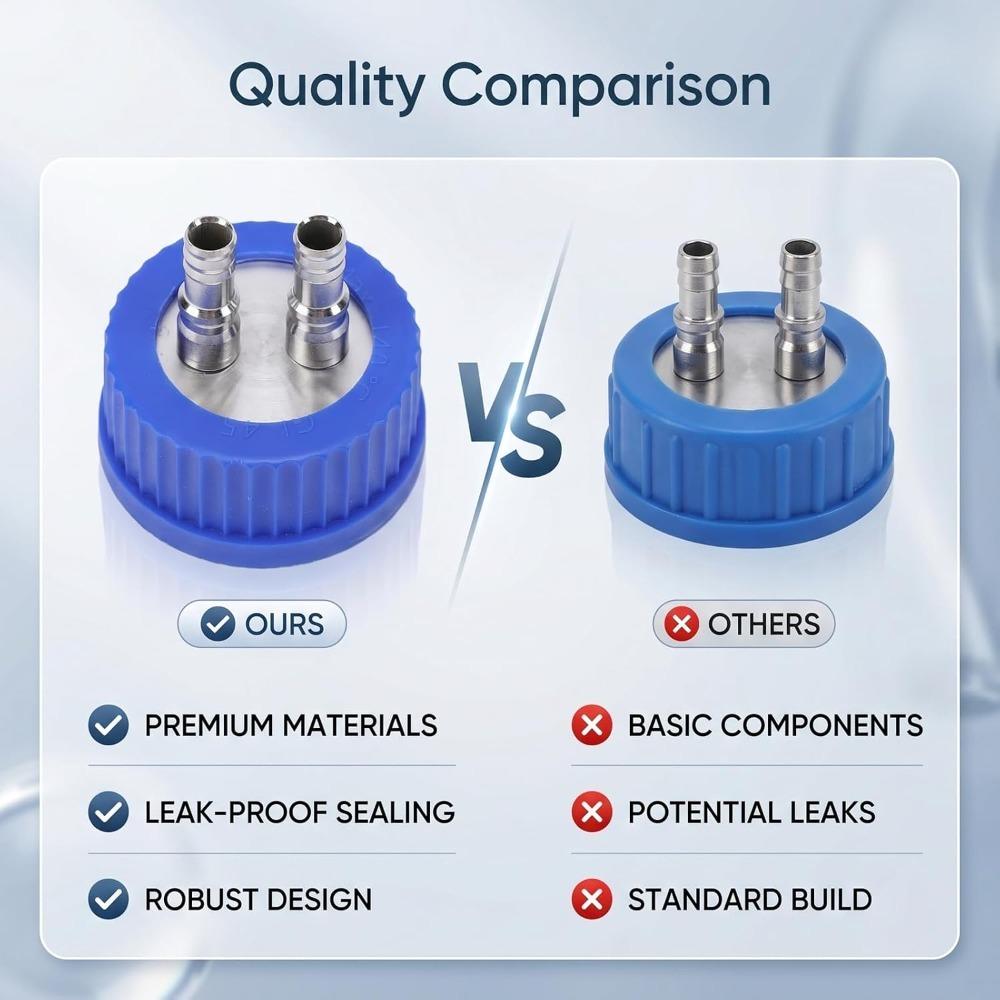 8mm Diameter Laboratory Sampling Cap 2 Port Design Liquid Filling Cap  Leak Proof