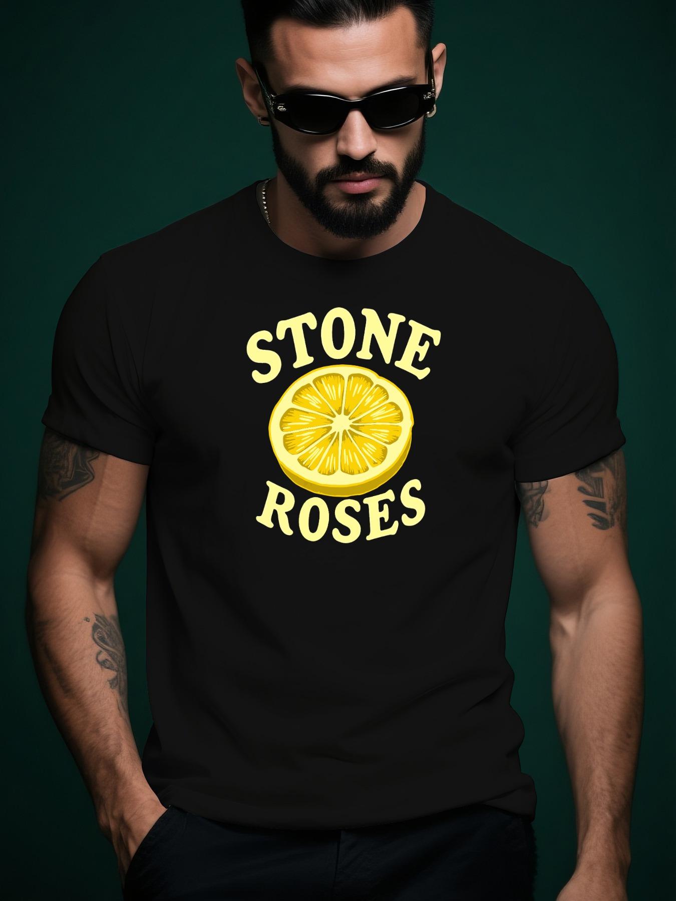 Stone Roses Graphic Tshirt - Red Cotton Crew Neck Short... S