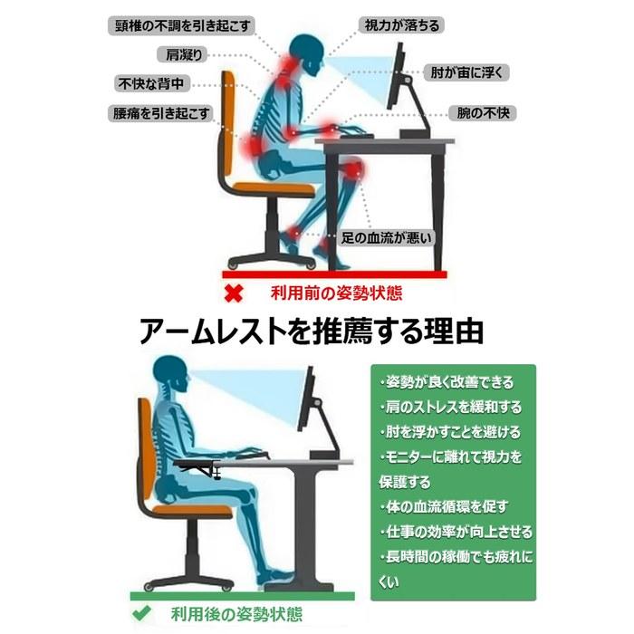 [NODOCA] Desktop Armrest Cushion, Desk Extender, Mouse Wrist Rest, Palm Rest, Folding Clamp-On Table Extension, Ergonomic Arm Support,