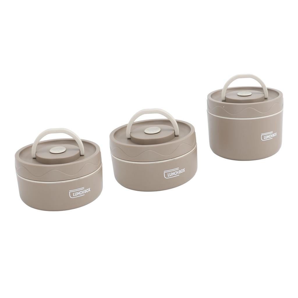 Insulated Lunch Container 304 Stainless Steel Sealed Multifunction Portable Round Thermal Bento Box