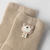Newborn Baby Socks Cartoon Bear Infant Girls Boys Knitted Cotton Socks Solid Color Cute Toddlers Middle Tube Sock Winter