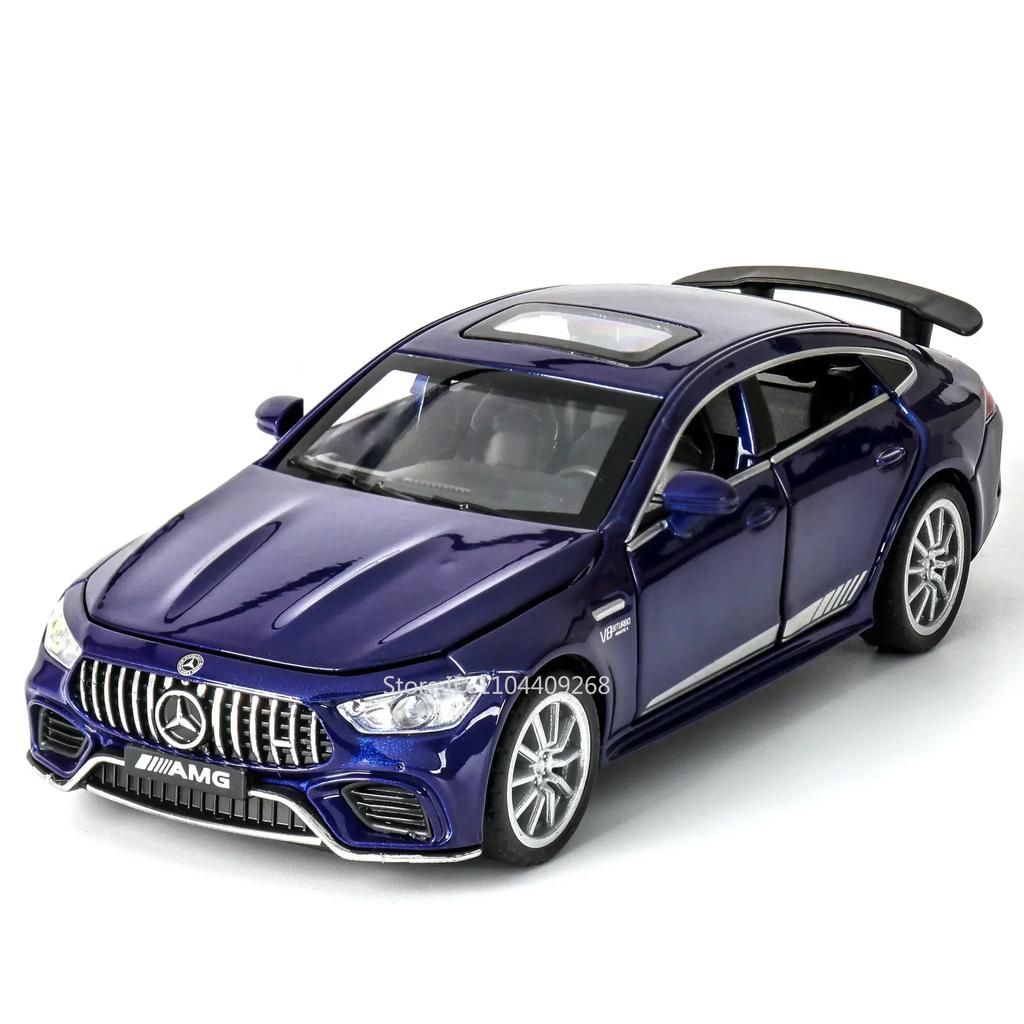 1:32 Scale 300SL GT63 Car Model Toy Doors Opened Sound Light Pull Back Diecast Metal Vehicles Models Collection Kid Gifts