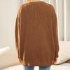 Damen Einfarbig Schlichter Stil Knopf V-Ausschnitt Strickpullover