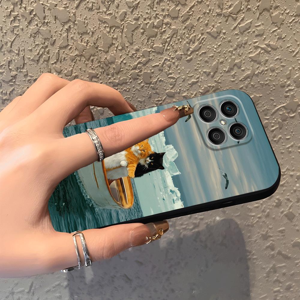 Case for Honor X8 X9a X5b Magic5Lite 70 90 X7 8X 200 400 Lite X6 Funda Phone Cover Cute Cartoon Cat