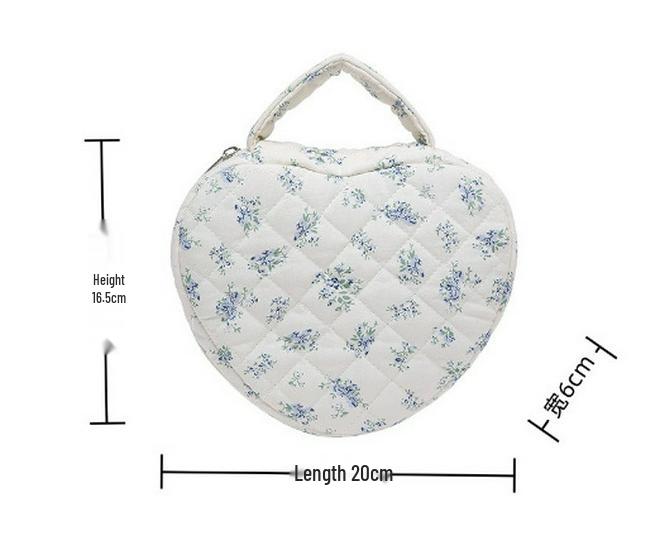 Floral Print Portable Makeup Bag with Large Capacity