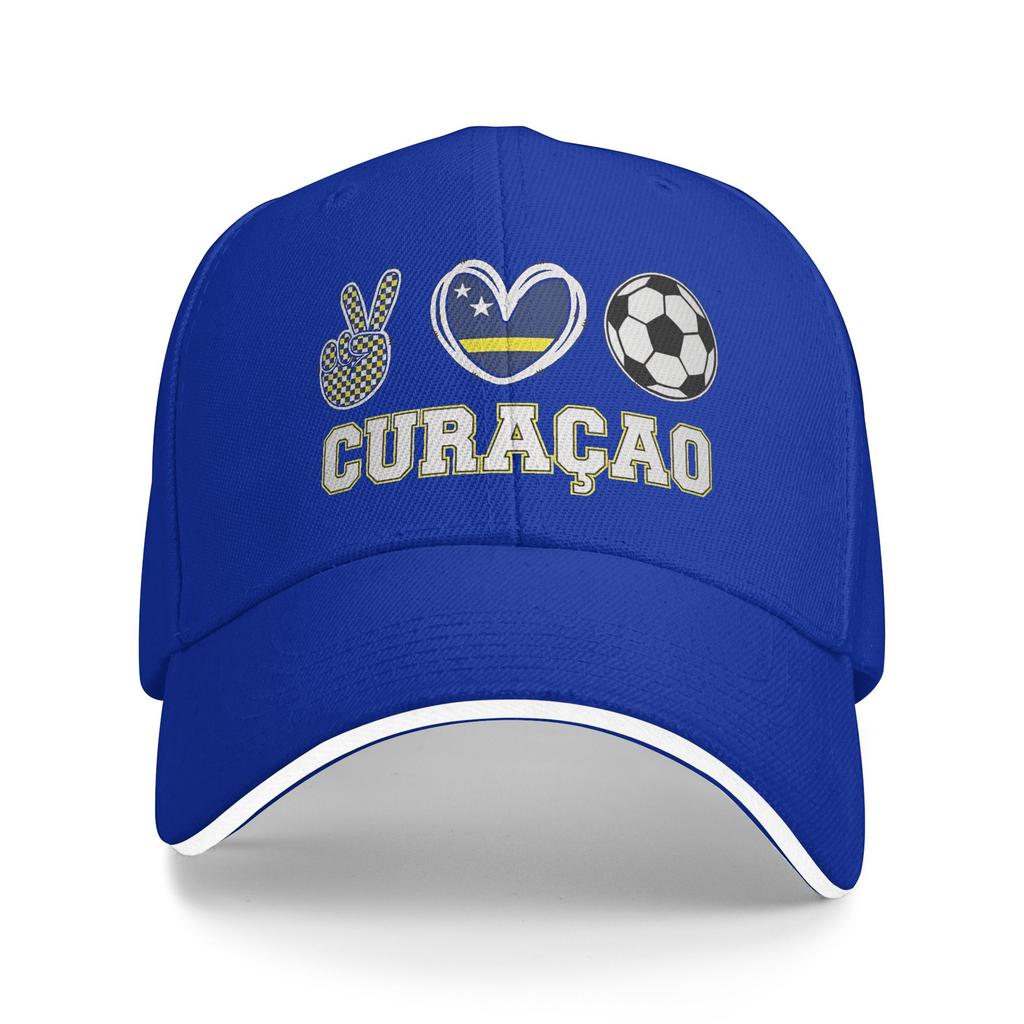 Pulsatilla Curacao Soccer Baseball Caps Fashion Hand Flag Sandwich Cap Unisex Women Breathable Caps Hat Fishing