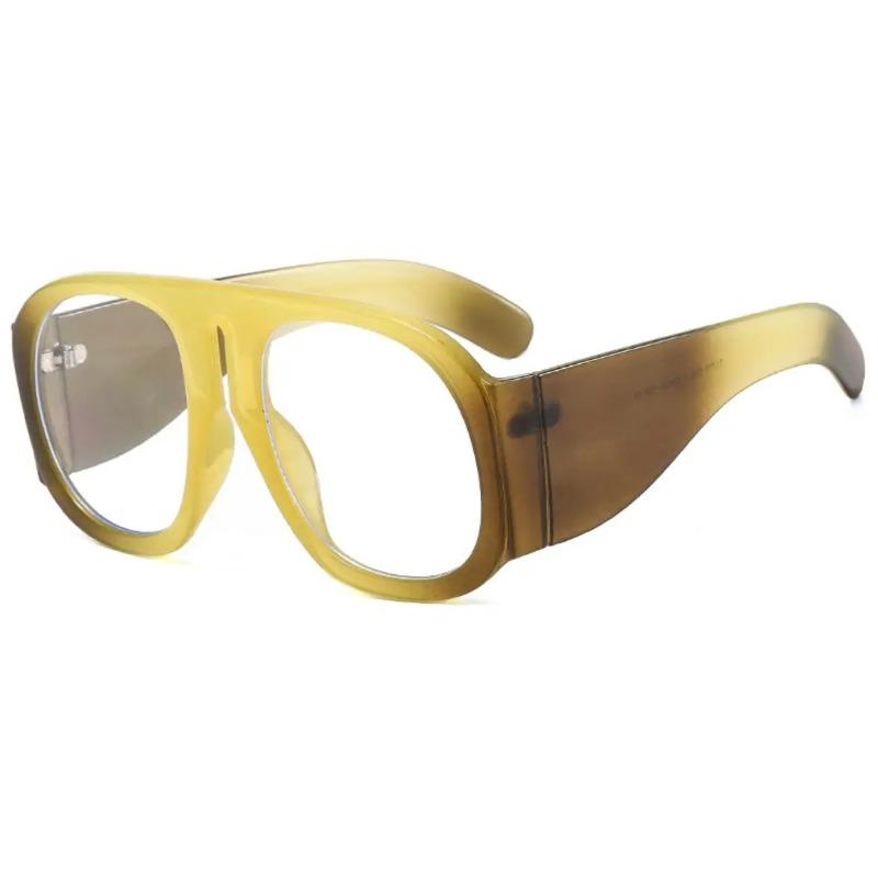 Yellow Oversized Pilot Sunglasses Women Luxury Designer Wide Square Gradient Sun Glasses Trendy Big Frame
