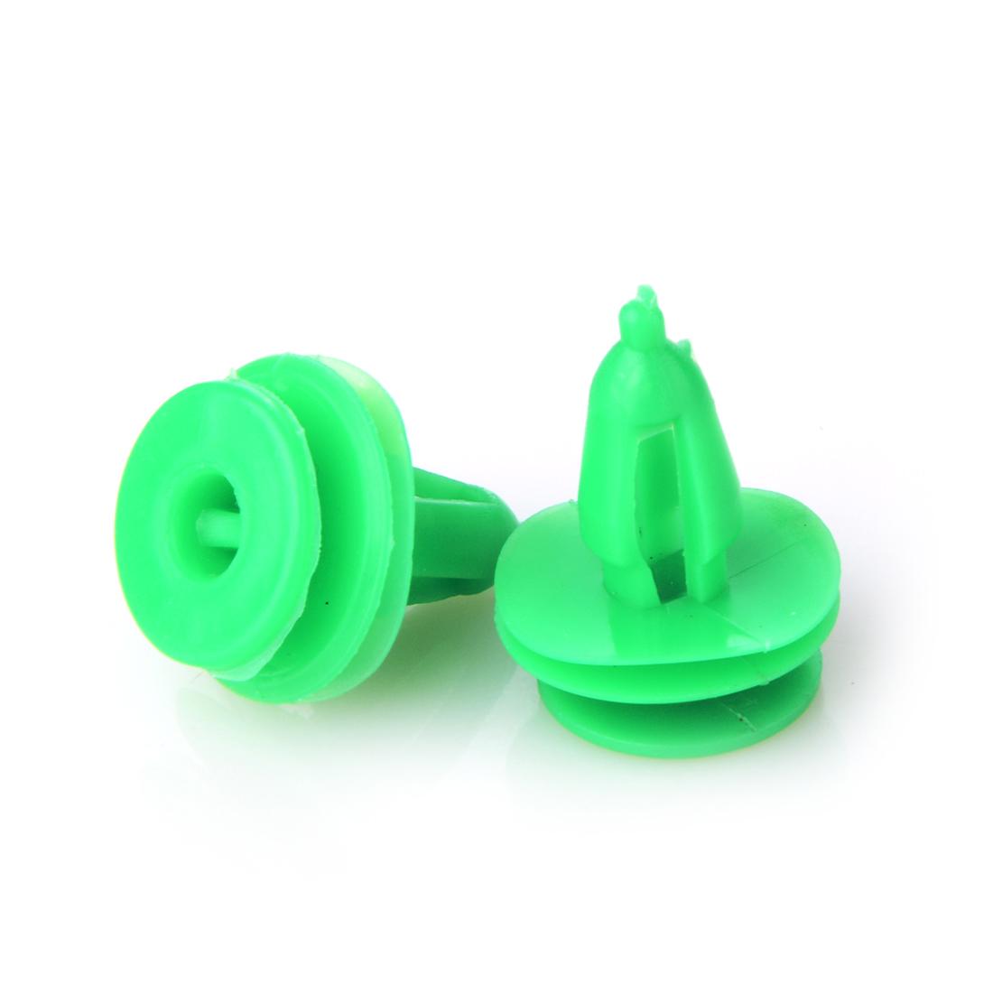 Car clips, 100 pieces, 7.5mm, green.