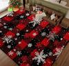 Christmas Child Carpet Red and White Snowflake Holiday Bottom for Living Room Bedroom Kitchen Floor Christmas Party Decoration