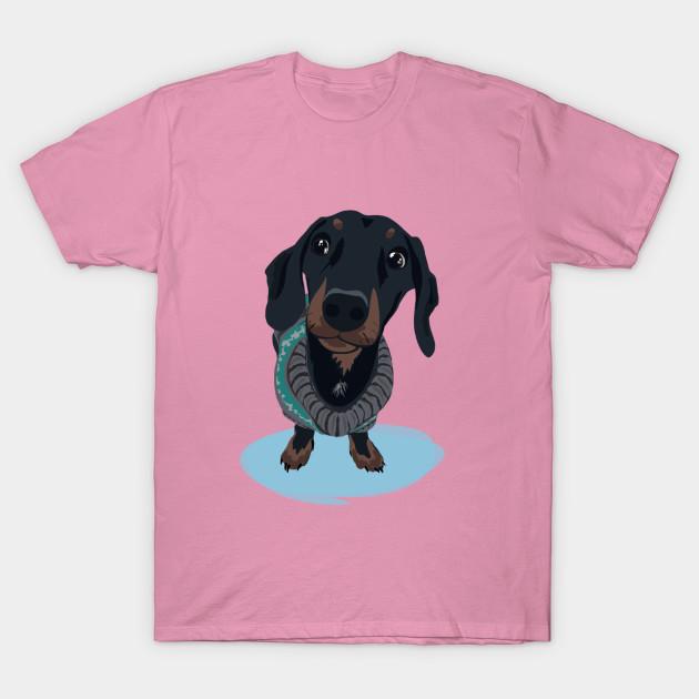 T-Shirt Damen Dapper Dackel Harajuku Print Kawaii T-Shirt Sommer Kurzarm Damen T-Shirt Top Tee