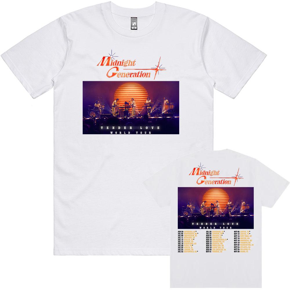 

Футболка Tender Love World Tour 2025 Футболка MIDNIGHT GENERATION Music Group Хлопок Короткий рукав Летняя футболка XS