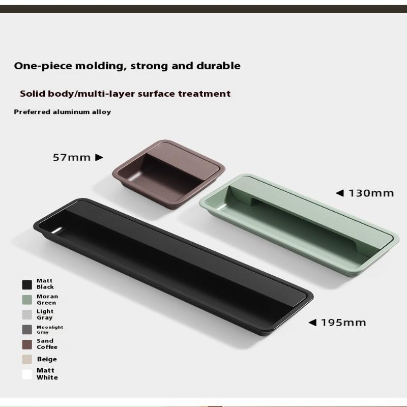 Modern Sliding Door Concealed Handle Slotted Embedded Buckle Furniture Handles Wardrobe Push Pull Hidden Kitchen Cabinet Knobs