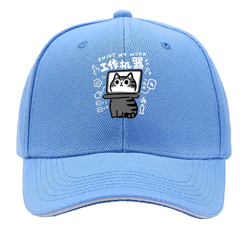 Cute Abstract Cat Computer Monitor Illustration Sandwich Baseball Cap Sun Cap Outdoor Workouts Hat