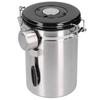 Recipiente para Grãos de Café com Válvula de Exaustão Recipiente para Armazenamento de Folhas de Chá para Uso na Cozinha(Colher de prata